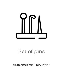 set of pins vector line icon. Simple element illustration. set of pins outline icon from sew concept. Can be used for web and mobile