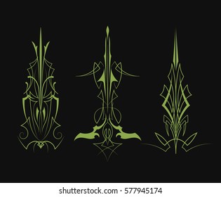 Set of pinstripe vintage design vector illustration