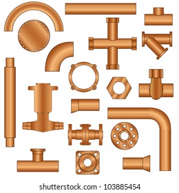 Set of pipes and fittings