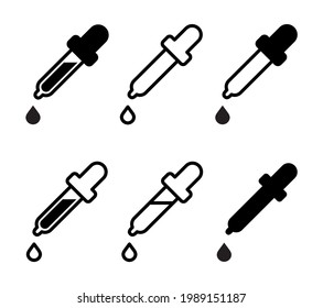 Set of pipette icons. Vector illustration.