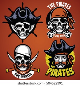 set of pirate badge