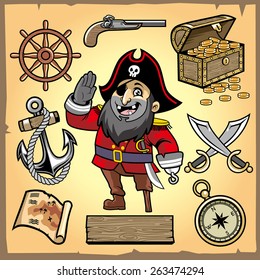 set of pirate cartoon collection