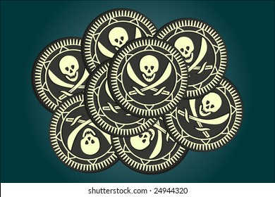 Set of pirate gold