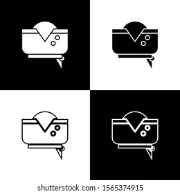 Set Pirate hat icon isolated on black and white background.  Vector Illustration