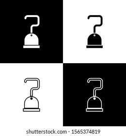 Set Pirate hook icon isolated on black and white background.  Vector Illustration