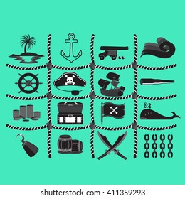 Set of Pirate Vector and Icon