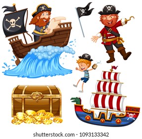 A Set of Pirate Vector illustration