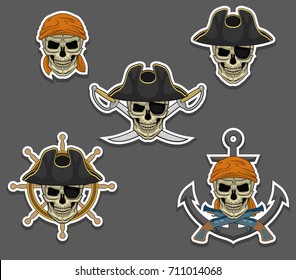 A set of pirated logos. Vector illustration, a flat style design