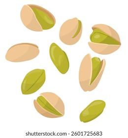 set of pistachio on white
