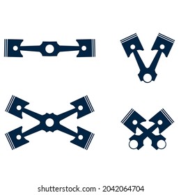Set of piston icon vector template
