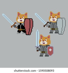 Set of pixel characters in art style