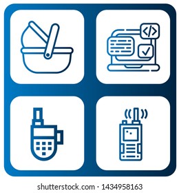 Set of pixel icons such as Moses basket, Svg, Walkie talkie , pixel
