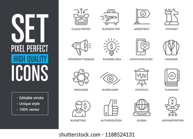 Set pixel perfect high quality lines icons