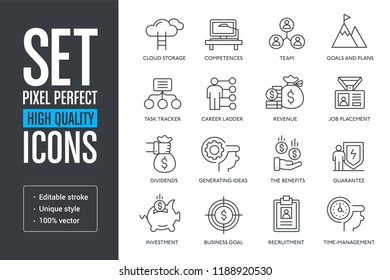 Set pixel perfect high quality lines icons