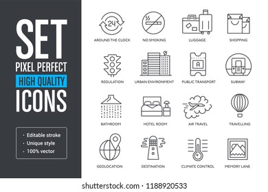 Set pixel perfect high quality lines icons