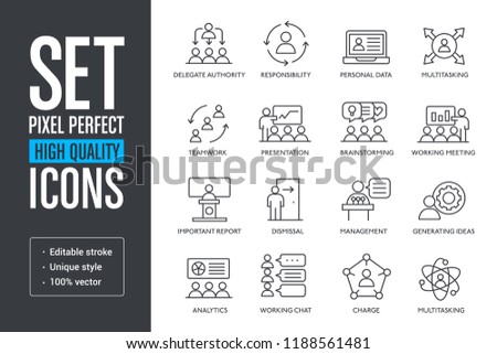 Set pixel perfect high quality lines icons