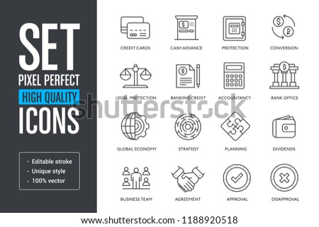 Set pixel perfect high quality lines icons