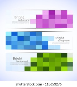 Set of pixelated banners