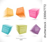 Set of pixelated cube banners.