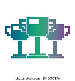 set of pixelated trophy award game