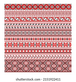 Pixelmuster Vyshyvanka Traditionelles ukrainisches Muster ohne Muster Sklavenverzierungen und Stickereien