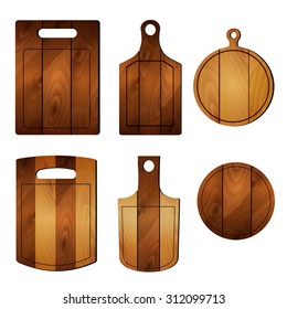 Set of pizza cutting board. Vector Illustration, EPS10.