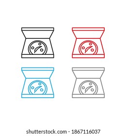 Set of Pizza icon in line style on white. Vector food icon