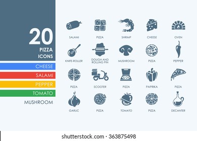 Set of pizza icons