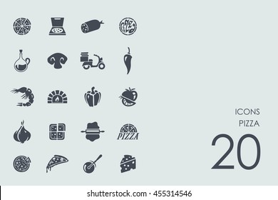 Set of pizza icons