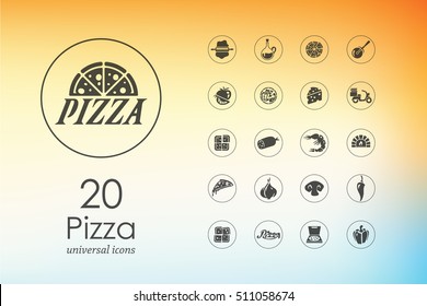 Set of pizza icons