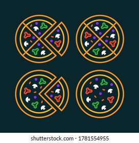 Set of pizza logo. Icon design. Template elements