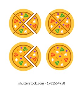 Set of pizza logo. Icon design. Template elements