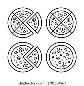 Logotipo del juego de pizza. Diseño de iconos. Elementos de plantilla