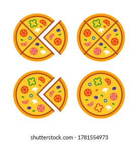 Set of pizza logo. Icon design. Template elements