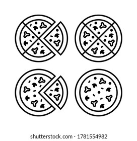 Set of pizza logo. Icon design. Template elements