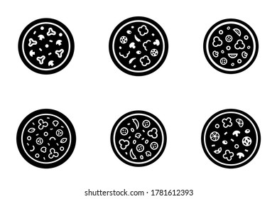 Set von Pizza Logo. Symboldesign. Vorlagenelemente