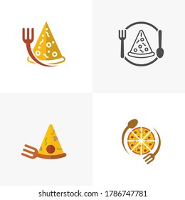 Set of Pizza logo icon design, vector illustration, Pizza Concept design logo