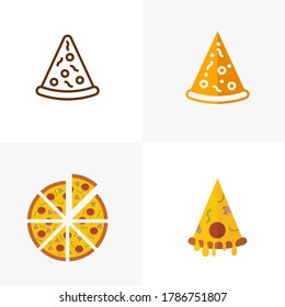 Set of Pizza logo icon design, vector illustration, Pizza Concept design logo. Food logo template