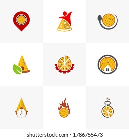 Set of Pizza logo icon design, vector illustration, Pizza Concept design logo. Food logo template