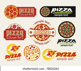 the set of pizza signs