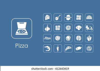 Set of pizza simple icons