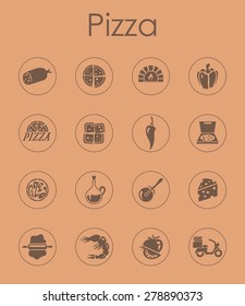 It is a set of pizza simple web icons