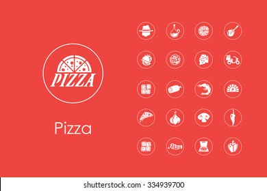 It is a set of pizza simple web icons