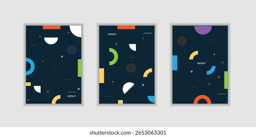 Set Placard with trendy geometric design. Modern template for Covers Voucher Posters Flyers and Banners