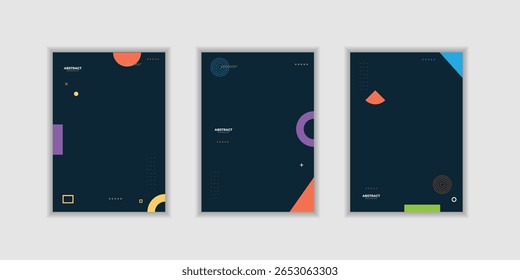 Definir Placard com design geométrico moderno. Modelo moderno para capas Voucher Posters Flyers and Banners