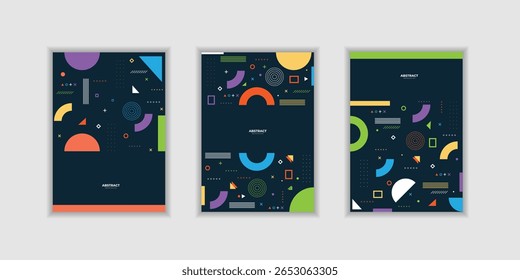Definir Placard com design geométrico moderno. Modelo moderno para capas Voucher Posters Flyers and Banners