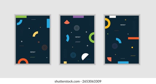 Definir Placard com design geométrico moderno. Modelo moderno para capas Voucher Posters Flyers and Banners