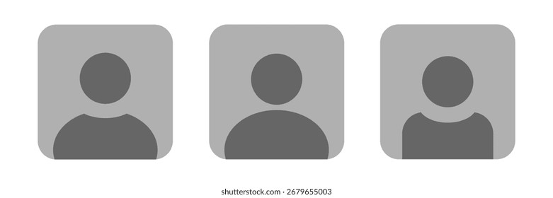 Conjunto de avatar de cabeza de marcador de posición, iconos vectoriales de perfil de usuario