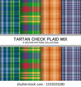 Set Plaid Check Pattern. Pattern Fabric Texture Print. Can Be Mounted on a Weaving Holster