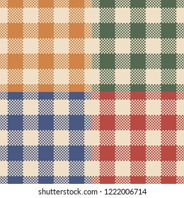 Set of plaid lumberjack seamless patterns